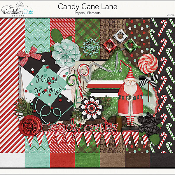 Candy Cane Lane Digital Scrapbook Collection