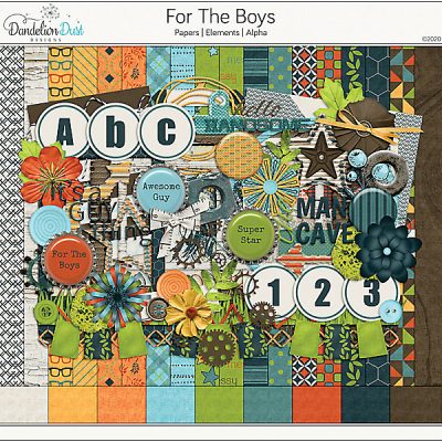 For The Boys Digital Scrapbook Collection