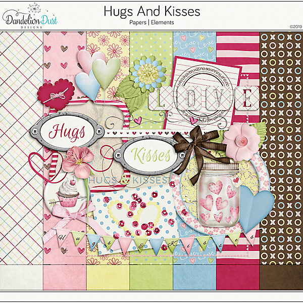 Hugs And Kisses Digital Scrapbook Collection