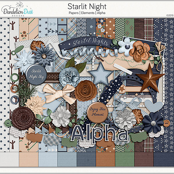 Starlit Night Digital Scrapbook Collection