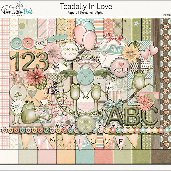 Toadally In Love Digital Scrapbook Collection