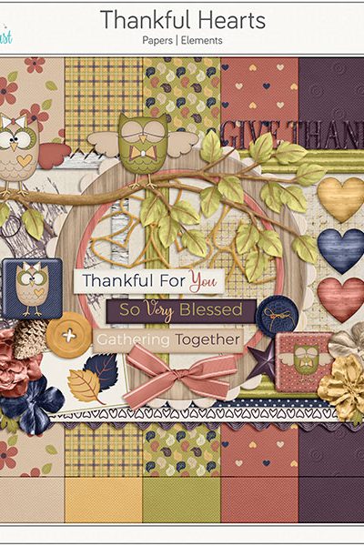 Thankful Hearts Digital Scrapbook Collection