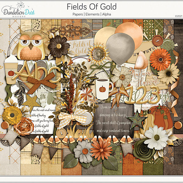 Fields Of Gold Digital Scrapbook Collection