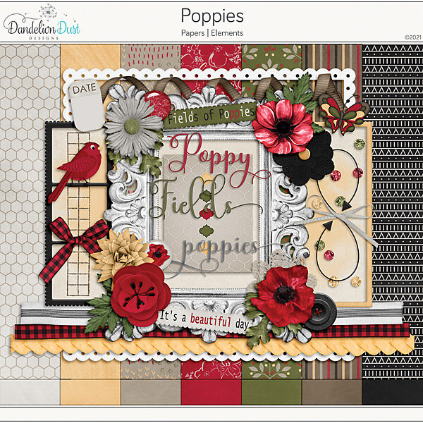 Poppies Digital Scrapbook Collection